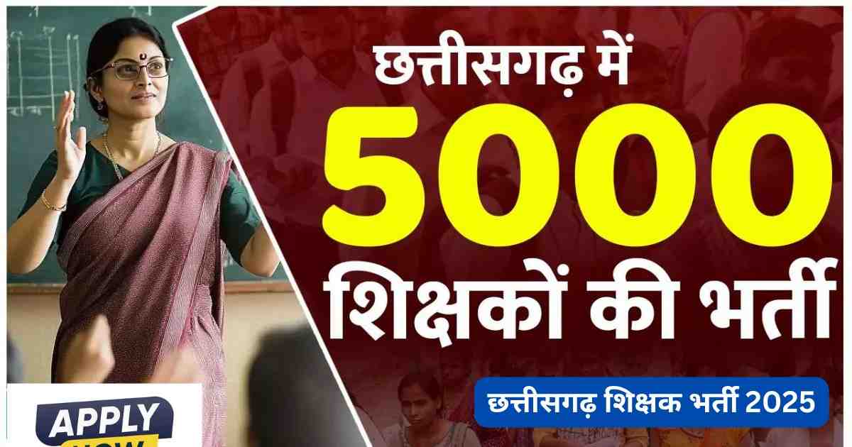 CG Teacher Recruitment 2025: छत्तीसगढ़ शिक्षक भर्ती 2025